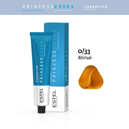 ESTEL PROFESSIONAL 0/33 краска для волос (корректор), желтый / ESSEX Princess Correct 60 мл - 2