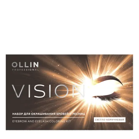 OLLIN PROFESSIONAL Набор для окрашивания бровей и ресниц, светло-коричневый / Ollin Vision 20 мл - 1