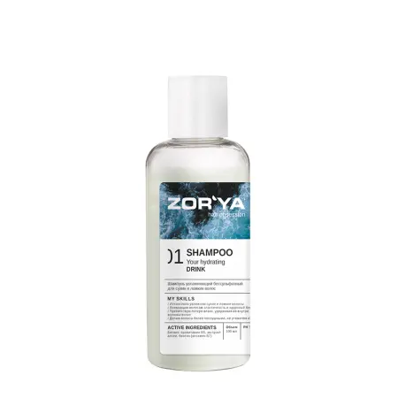 ZORYA Шампунь увлажняющий бессульфатный для сухих и ломких волос / Shampoo Your hydrating Drink 100 мл - 1