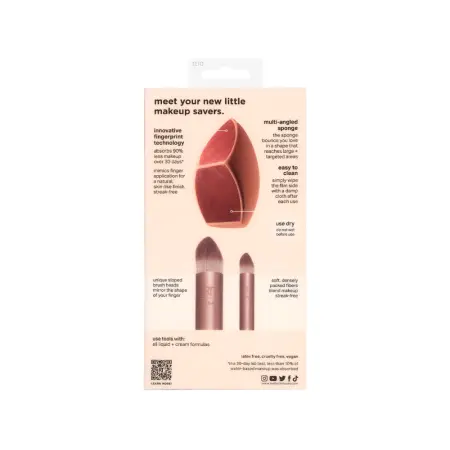 REAL TECHNIQUES Набор кистей и спонж для макияжа / Real Techniques Makeupsaver Sponge + Brush Trio - 4