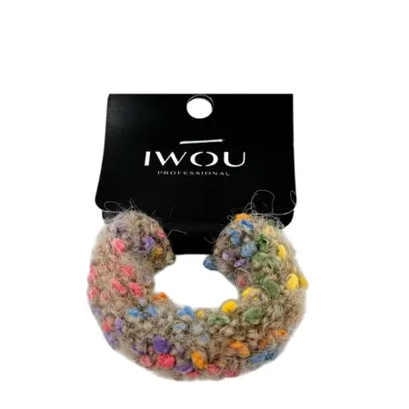 IWOU PROFESSIONAL Резинка для волос Меланж коричневая1шт - 1