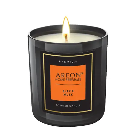 AREON Свеча ароматическая, черный мускус / HOME PERFUMES Black Musk 600 гр - 1