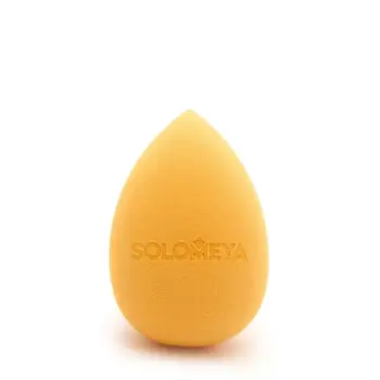 SOLOMEYA Спонж для макияжа меняющий цвет Капля, оранжево-желтый / Color Changing Drop blending sponge Orange-Yellow 1 шт, фото 2