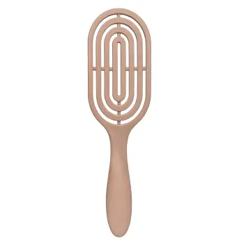SOLOMEYA Расческа массажная для волос с натуральной щетиной, бежевая / Hair Brush with natural boar bristle Beige, фото 2