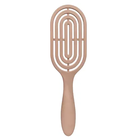 SOLOMEYA Расческа массажная для волос с натуральной щетиной, бежевая / Hair Brush with natural boar bristle Beige - 2