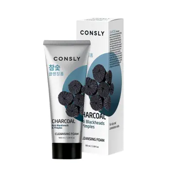 CONSLY Пенка для умывания кремовая против черных точек c древесным углем / Consly 100 мл, фото 2