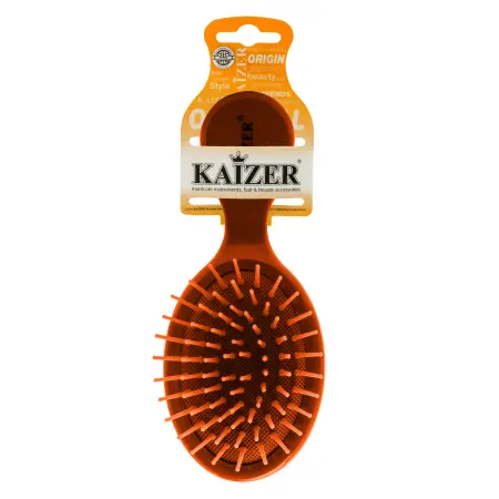 KAIZER Расческа массажная малая, пластик, оранжевая - 4