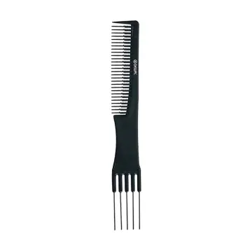 DEWAL PROFESSIONAL Расческа рабочая для начеса, металлическая вилка Эконом (черная) 19 см, фото 2