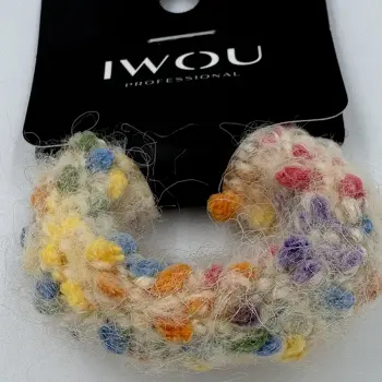 IWOU PROFESSIONAL Резинка для волос Меланж бежевая 1шт, фото 2
