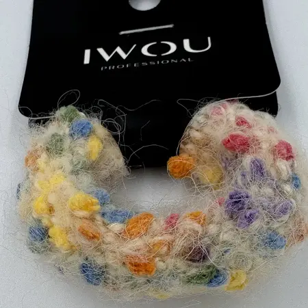 IWOU PROFESSIONAL Резинка для волос Меланж бежевая 1шт - 2