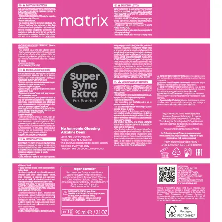MATRIX 6NNA краситель без аммиака, темный блондин глубокий натуральный пепельный / Super Sync Extra 90 мл - 4