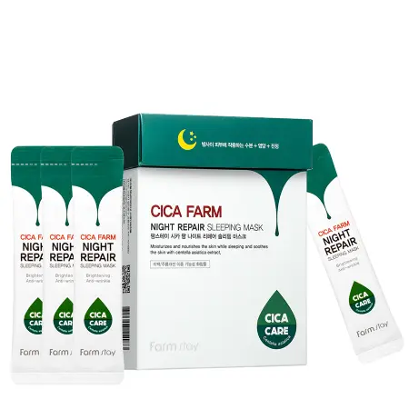 FARMSTAY Маска ночная восстанавливающая для лица с центеллой / Cica Farm Night Repair Sleeping Mask 20*4 мл - 2