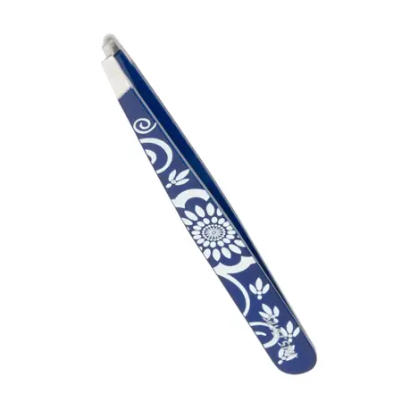 SILVER STAR Пинцет косметологический, косой, цветной / CLASSIС - 1