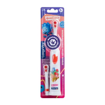 LONGA VITA Щетка зубная детская ротационная от 3-х лет Фиксики, 2 насадки / Longa Vita, фото 1