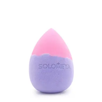 SOLOMEYA Спонж для макияжа меняющий цвет Капля, фиолетово-розовый / Color Changing Drop blending sponge Violet-Pink 1 шт, фото 3