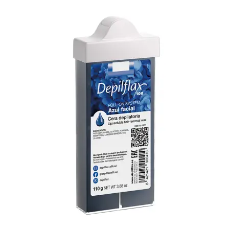 DEPILFLAX 100 Воск для депиляции в картридже, азуленовый (узкий ролик) 110 гр - 1