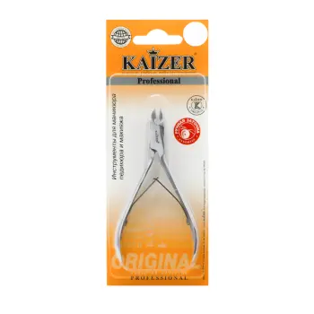 KAIZER Кусачки маникюрные, двухпружинные, ручная алмазная заточка, серебро, фото 4