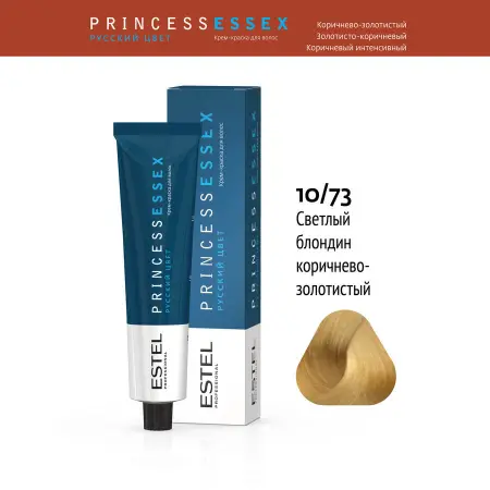ESTEL PROFESSIONAL 10/73 краска для волос, светлый блондин коричнево золотистый / ESSEX Princess 60 мл - 4