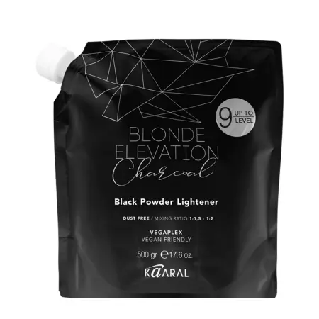 KAARAL Пудра черная обесцвечивающая / BLONDE ELEVATION CHARCOAL BLACK POWDER LIGHTENER GR 500 гр - 1