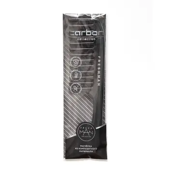 FRESHMAN Расческа большая с ручкой, редкими зубьями / Collection Carbon, фото 3