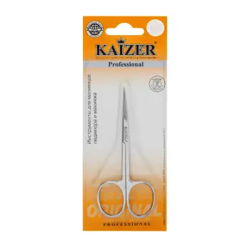 KAIZER Ножницы маникюрные, прямые, серебро, ручная алмазная заточка, фото 2