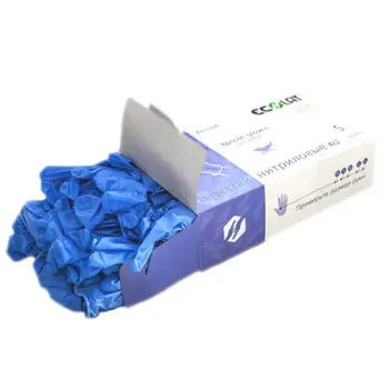 ECOLAT Перчатки нитриловые, фиолетовые, размер L / 4U EcoLat 100 шт, фото 3