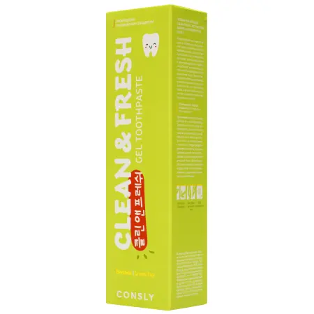 CONSLY Паста зубная гелевая с экстрактами бамбука и зеленого чая / Clean&Fresh Consly 105 гр - 4