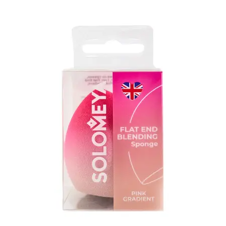 SOLOMEYA Спонж для макияжа со срезом, розовый градиент / Solomeya Flat End blending sponge Pink Gradient 1 шт - 1