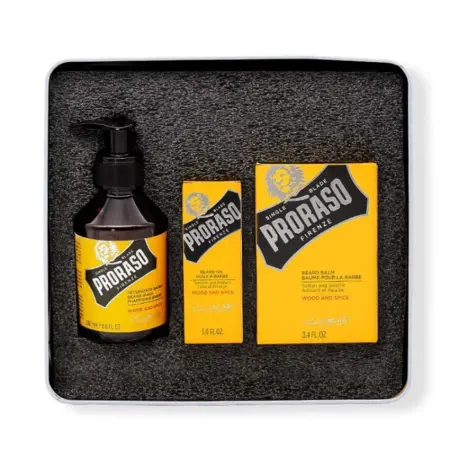 PRORASO Набор для ухода за бородой (шампунь 200 мл, масло 30 мл, бальзам 100 мл) WOOD AND SPICE - 2