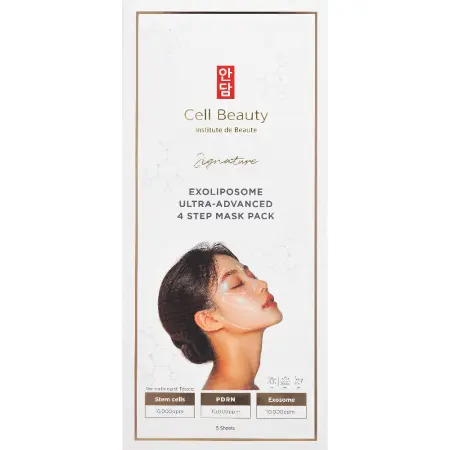 CELL BEAUTY Набор саше 4-этапный с экзолипосомами (пенка+маска+бустер+крем) для лица / Signature Exoliposome Ultra-Advanced 4 Step Mask Pack 5 шт*36 мл - 2
