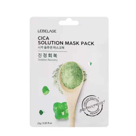 LEBELAGE Маска тканевая для лица с центеллой азиатской / Lebelage Cica Solution Mask Pack 25 гр - 1