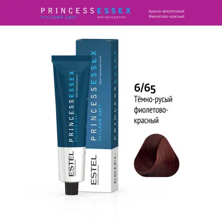 ESTEL PROFESSIONAL 6/65 краска для волос, темно-русый фиолетово-красный (бордо) / ESSEX Princess 60 мл - 4