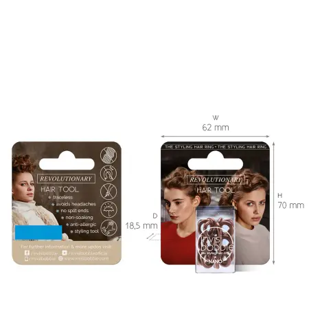 INVISIBOBBLE Резинка для волос / invisibobble NANO Pretzel Brown (с подвесом) - 3