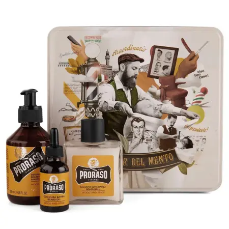 PRORASO Набор для ухода за бородой (шампунь 200 мл, масло 30 мл, бальзам 100 мл) WOOD AND SPICE - 4