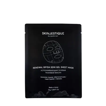 SKINJESTIQUE Маска успокаивающая гелевая для лица / Skinjestique Renewal Bifida Semi Gel Sheet Mask 1 шт - 1