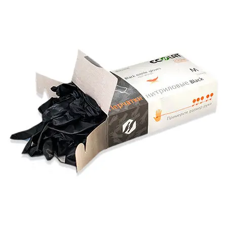 ECOLAT Перчатки нитриловые, черные, размер XL / Black EcoLat 100 шт - 3