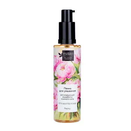 MI&KO Пенка для умывания регулирующая выработку кожного сала / It`s matte foam Peony 200 мл - 2
