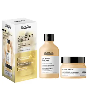 L OREAL PROFESSIONNEL Набор Весенний для поврежденных волос (шампунь 300 мл + маска 250 мл) Absolut Repair, фото 2