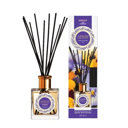 AREON Диффузор ароматический, фиалка и лавандовое масло / HOME PERFUMES Violet& lavander oil Natural Lavender Oil 150 мл - 1
