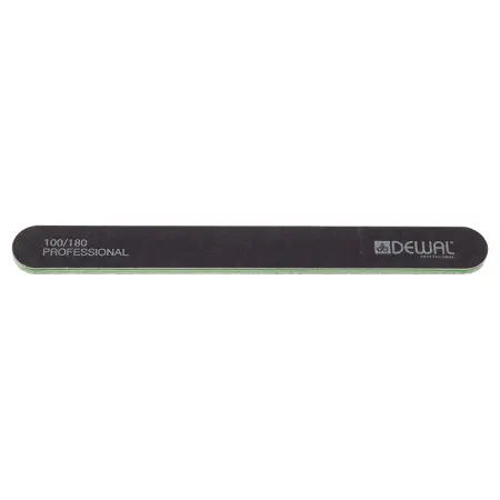 DEWAL PROFESSIONAL Пилка для ногтей прямая черная 100/180 18 см - 2