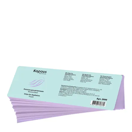 KAPOUS Полоски для депиляции, фиолетовый, 7*20 см / Depilation 100 шт - 1