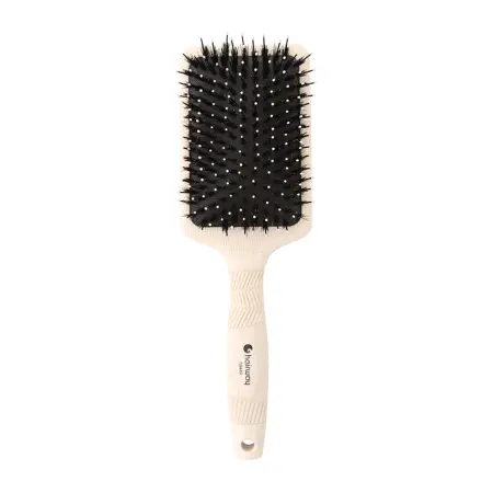 HAIRWAY Щетка массажная Eco 11 рядов, бежевая с натуральной щетиной - 1