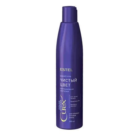 ESTEL PROFESSIONAL Шампунь оттеночный серебристый для холодных оттенков блонд / Curex Color Intense 300 мл - 2