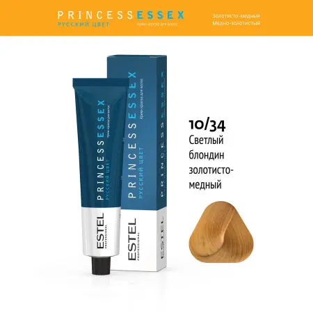 ESTEL PROFESSIONAL 10/34 краска для волос, светлый блондин золотисто-медный / ESSEX Princess 60 мл - 2