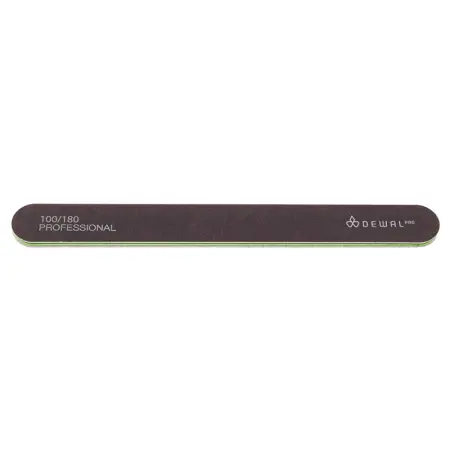 DEWAL PROFESSIONAL Пилка для ногтей прямая черная 100/180 18 см - 1