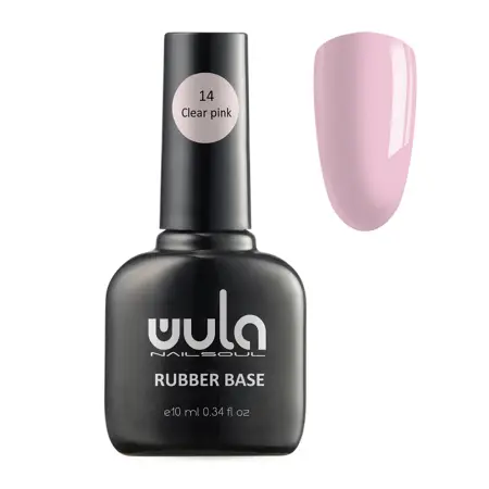 WULA NAILSOUL База каучуковая камуфлирующая, 14 прозрачно-розовый / Wula Nailsoul 10 мл - 1