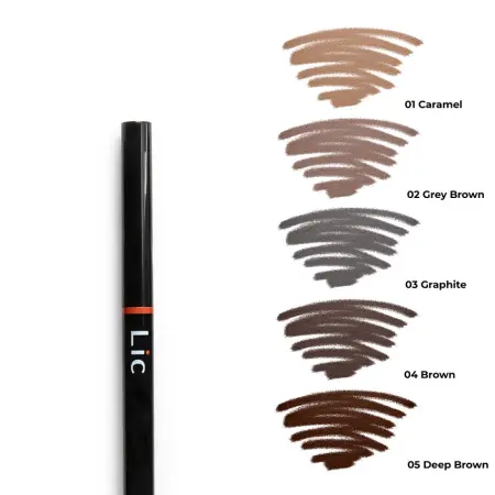 LIC Карандаш механический для бровей с треугольным грифелем 02 /Mechanical eyebrow pencil Grey brown 12 гр - 4