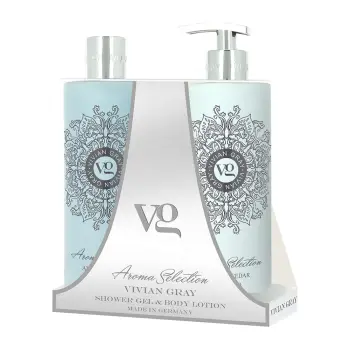 Набор для тела Амбра и кедр (гель для душа 500 мл + лосьон 500 мл) Vivian Gray Aroma Set Amber & Cedar