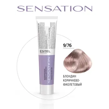 ESTEL PROFESSIONAL 9/76 краска безаммиачная для волос, блондин коричнево-фиолетовый / Sensation De Luxe 60 мл, фото 2