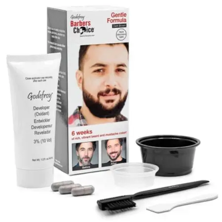 GODEFROY Набор Камуфляж бороды, темно-коричневый / Barbers Choice Dark Brown 145 г - 2